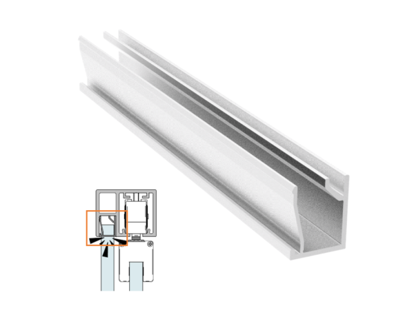 Lacado Blanco. Embellecedor para perfil superior STAR XL vidrio fijo.