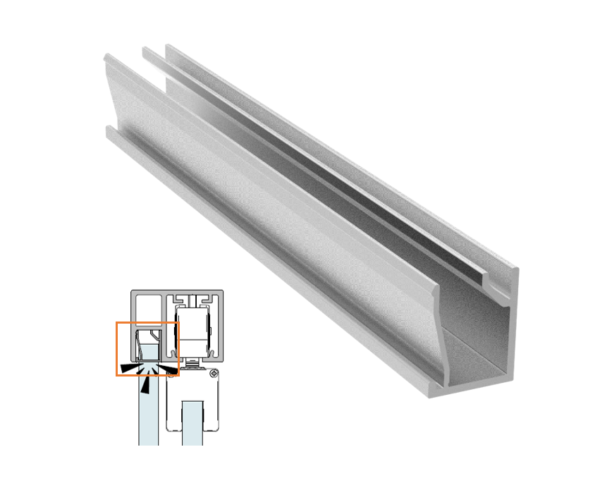 Plate Mate. Embellecedor para perfil superior STAR XL vidrio fijo.