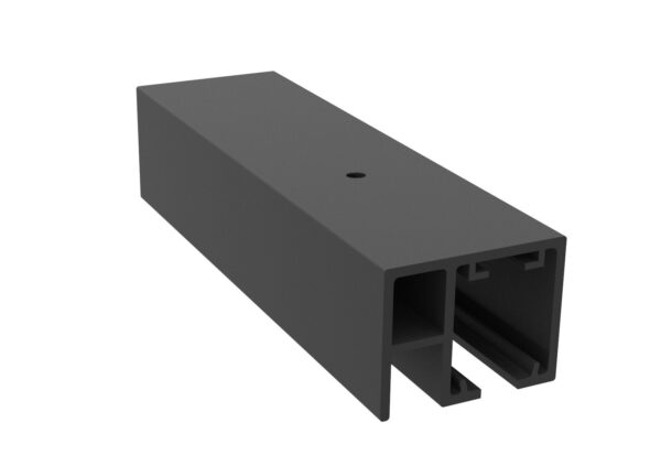 Lacado Negro. Perfil Superior STAR XL vidrio fijo. Montaje a techo/pared.