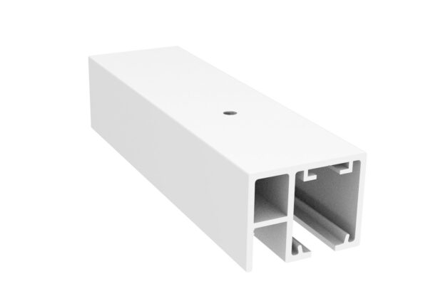 Lacado Blanco. Perfil Superior STAR XL vidrio fijo. Montaje a techo/pared.
