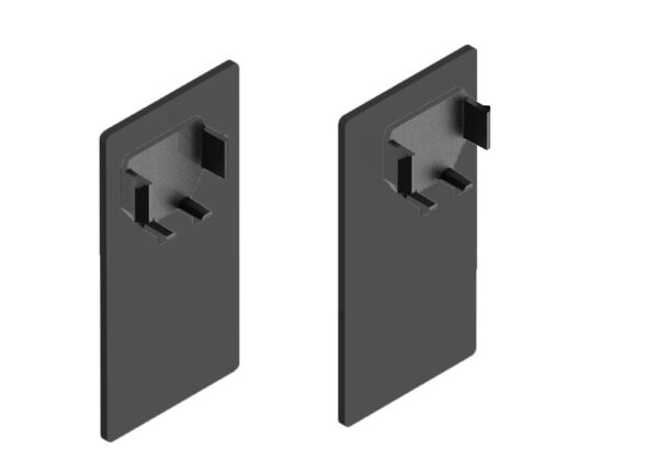 Lacado Negro. Jgo. Tapas Laterales EASY. montaje a pared. Tapeta + Perfil sup. EXCELLENCE. Alum.