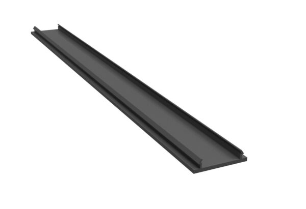 Plástico Negro. Embellecedor para perfil superior vidrio fijo. 3m.