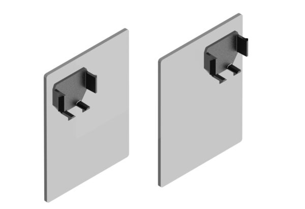 Plata Mate. Jgo. Tapas Laterales EASY. Montaje a pared. Tapeta + Perfil sup. EXCELLENCE con vidrio fijo. Alum. Anod.