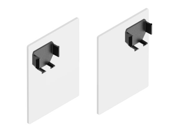 Lacado Blanco Jgo. Tapas Laterales EASY. montaje a pared. Tapeta + Perfil sup. EXCELLENCE con vidrio fijo. Alum.