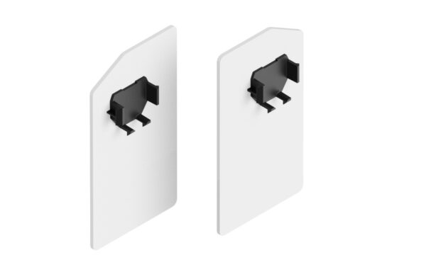 Lacado Blanco. Jgo.Tapas Laterales SV-1/SV-2. Montaje a techo/pared. Tapeta + Perfil EXCELLENCE con vidrio fijo + Tapeta.
