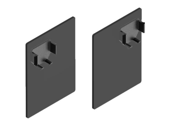 Lacado Negro. Jgo.Tapas Laterales EASY. Montaje a pared. Tapeta + EXCELLENCE con vidrio fijo.