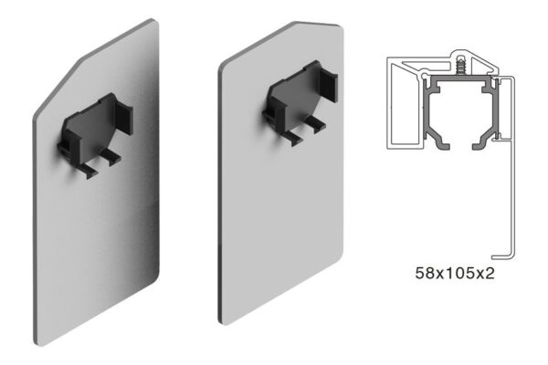 Plata Mate. Jgo.Tapas Laterales SV-1/SV-2. Montaje a pared. Perfil Separador + Perfil EXCELLENCE + Tapeta.