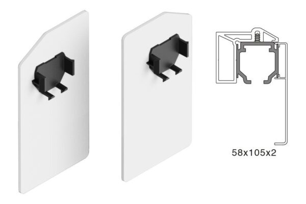 Lacado Blanco. Jgo.Tapas Laterales SV-1/SV-2. Montaje a pared. Perfil Separador + Perfil EXCELLENCE + Tapeta.