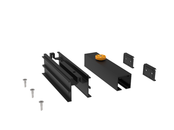 Lacado Negro. Conjunto Perfil Superior Funda FT + STAR. Montaje entre paredes/falso techo.