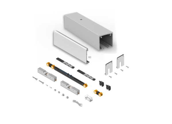 Boxed kit SV-P70 guía STAR x1 SofTop Doble. Alum. Anod. Plata. 2m