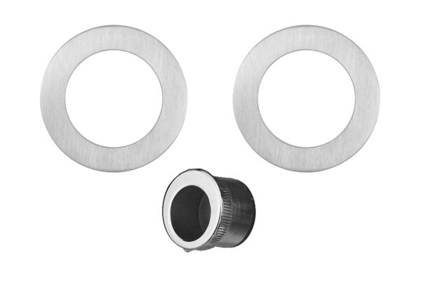 Tirador redondo para puerta de madera, de Ø 70 x 6 mm. Inox