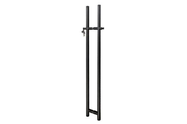 Tirador cerradura para vidrio de 10-12mm. Tubo 25,5mm. Alum. Negro Lacado